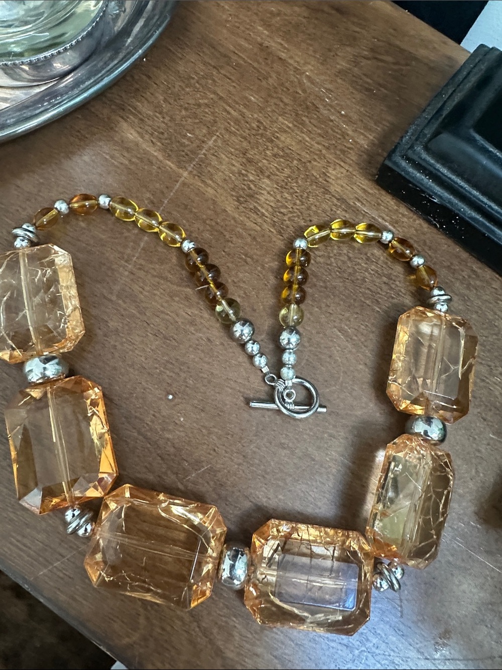 Free w Purchase Resin Crystal Look Statement Necklace